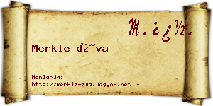 Merkle Éva névjegykártya